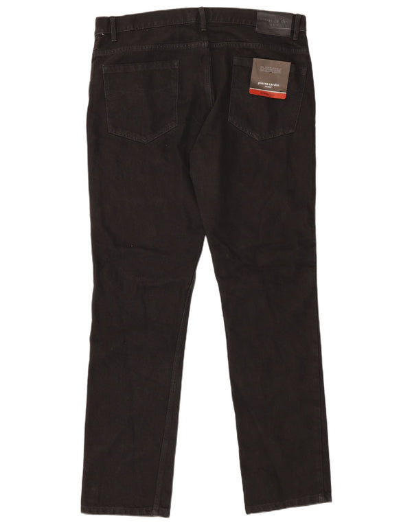 PIERRE CARDIN Jeans drept bărbați Paris W38 L34 bumbac negru