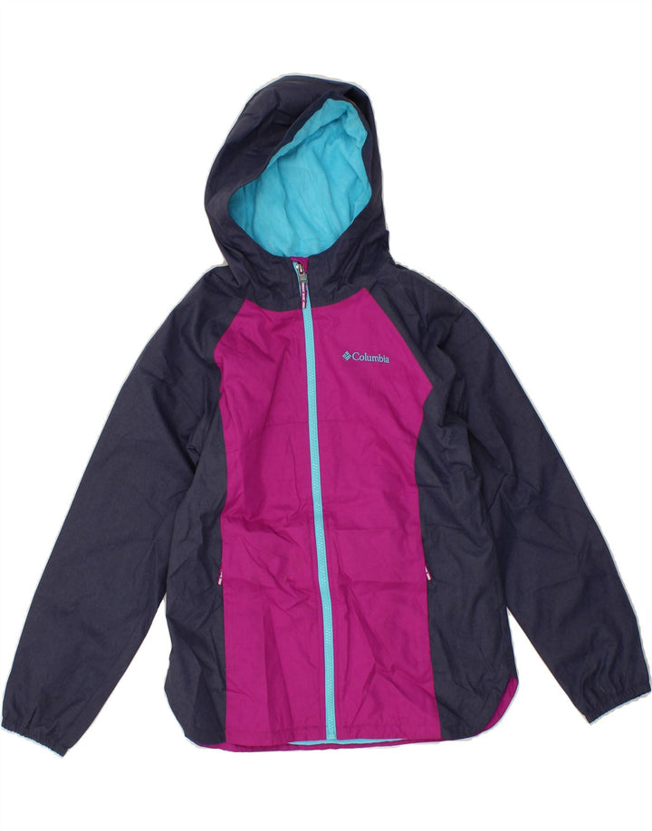 COLUMBIA Girls Windbreaker Jacket 10-11 Years Medium Pink Colourblock Vintage Columbia and Second-Hand Columbia from Messina Hembry 