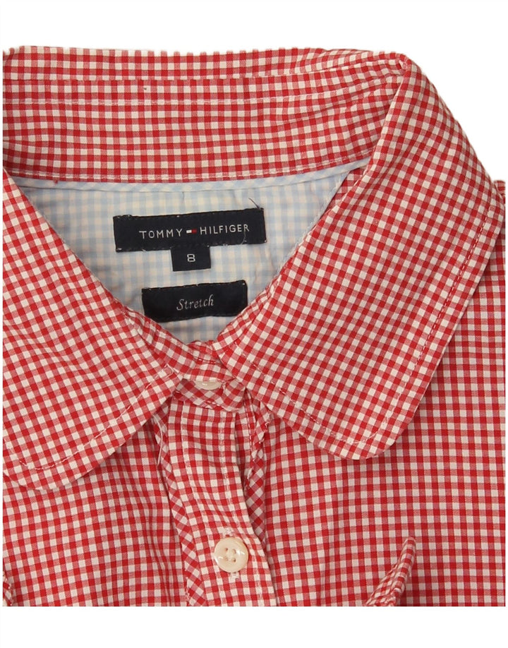 Cămașă cu mânecă scurtă Tommy Hilfiger pentru femei US 8 Medium Red Gingham
