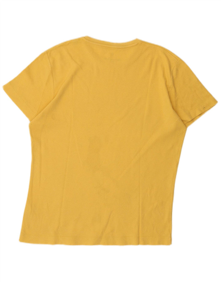 Tricou Massimo Dutti pentru bărbați, cu croiala normală, top din bumbac galben mediu