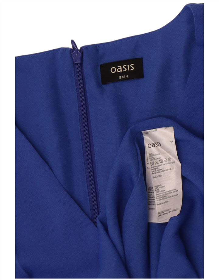 Rochie Oasis pentru femei cu mâneci 3/4, UK 8, poliester albastru mic