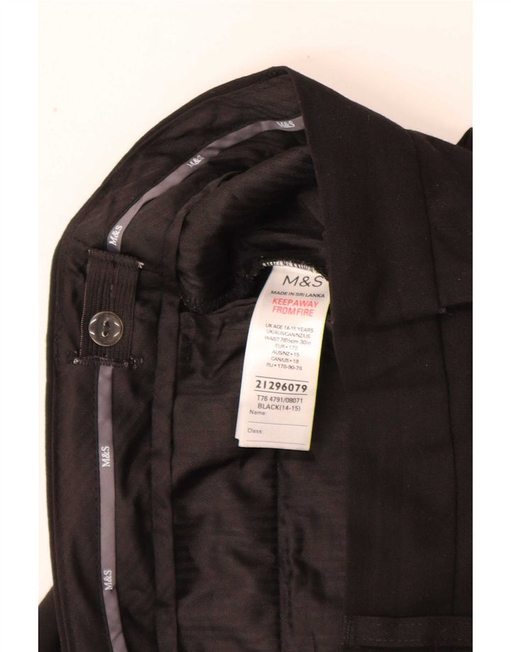 Marks & Spencer Pantaloni subțiri pentru băieți 14-15 ani L30 L30 Poliester negru