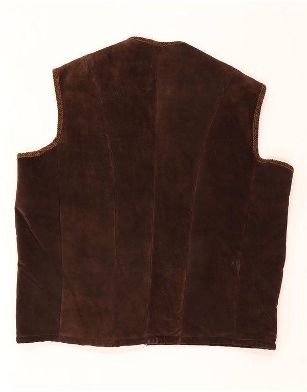 Gilet din piele intoarsa pentru barbati vintage UK 42 XL maro