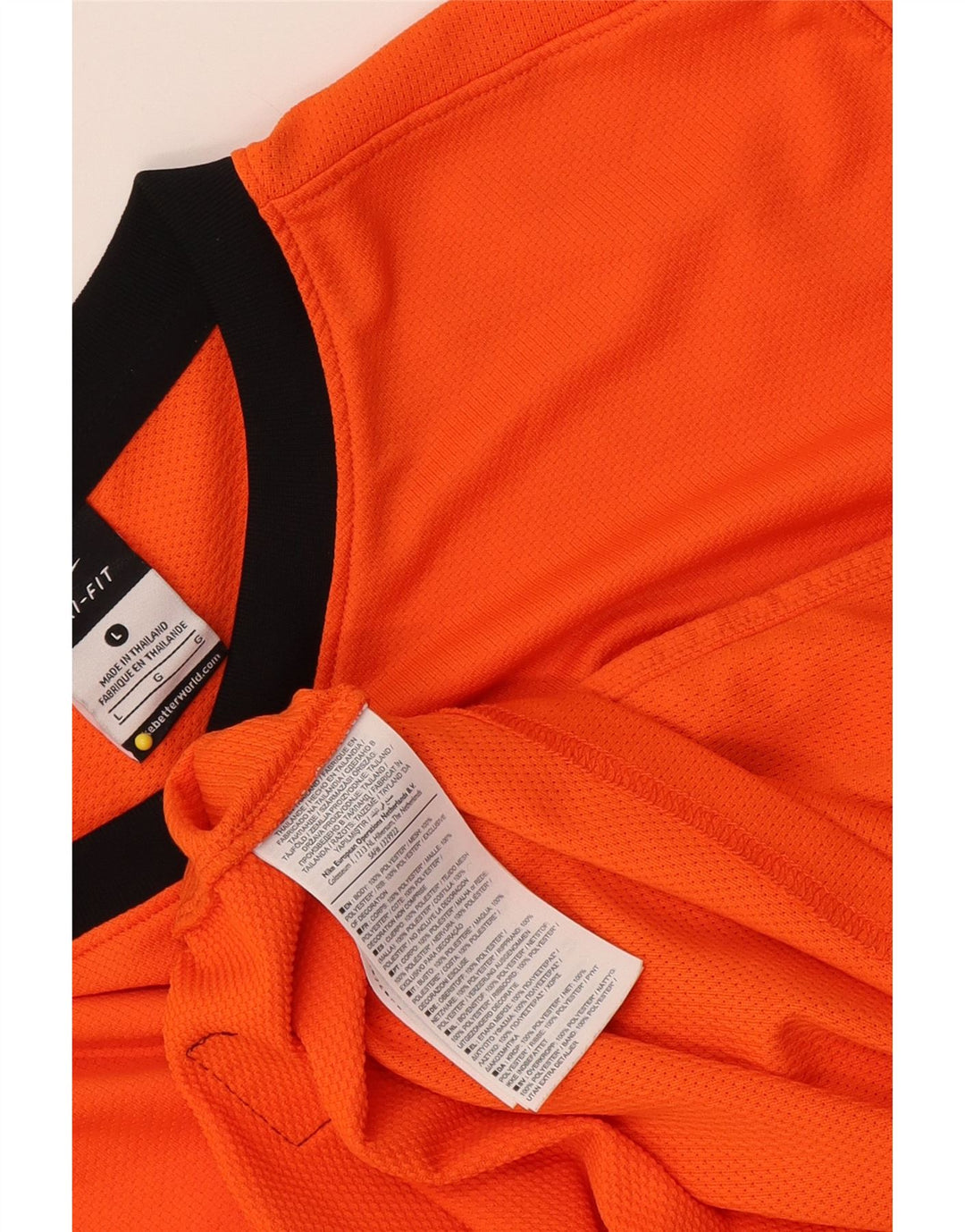 Nike pentru bărbați Dri Fit Top cu mânecă lungă, mare portocaliu, poliester color bloc