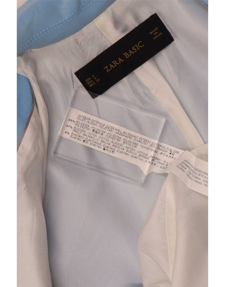 Sacou blazer pentru femei Zara, cu 1 nasture, UK 10, poliester albastru mic