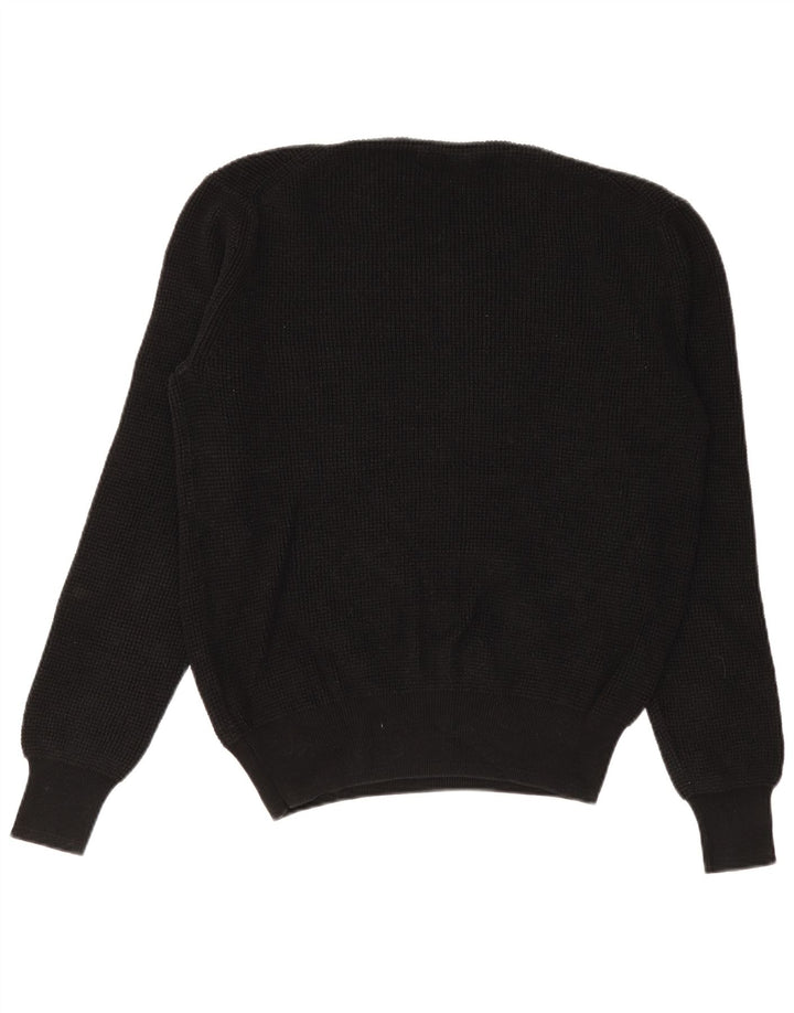 All Saints Pulover pentru bărbați cu gât roșu, mare, negru, bumbac