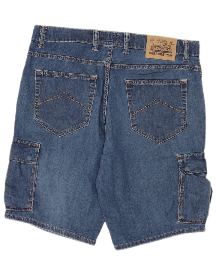 CARRERA Pantaloni scurți cargo din denim pentru bărbați W34, bumbac albastru mare