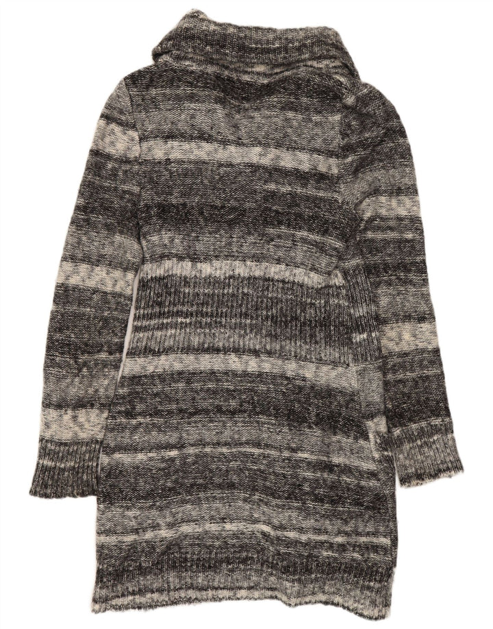 Pulover cardigan cu paragate John Lewis pentru femei UK 10 mic, gri cu dungi
