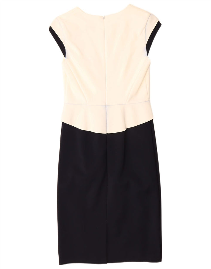 PHASE EIGHT Rochie teacă pentru femei UK 10 Mic Negru Colorblock Acetat