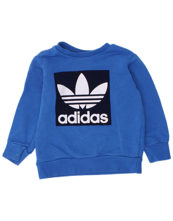Adidas Baby Boys Pulover Grafic Pulover 18-24 Luni Bumbac Albastru