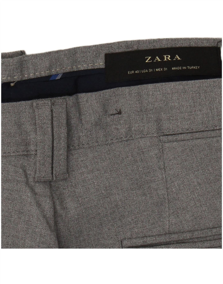 Pantaloni chino slim pentru bărbați Zara EU 40 Mediu L31 L28 Gri