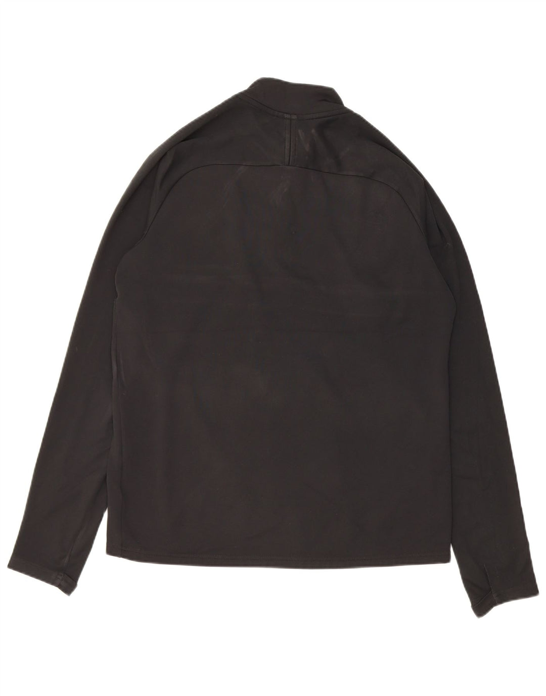 Top de trening pentru bărbați Dri Fit, cu fermoar și gât, din poliester negru mediu