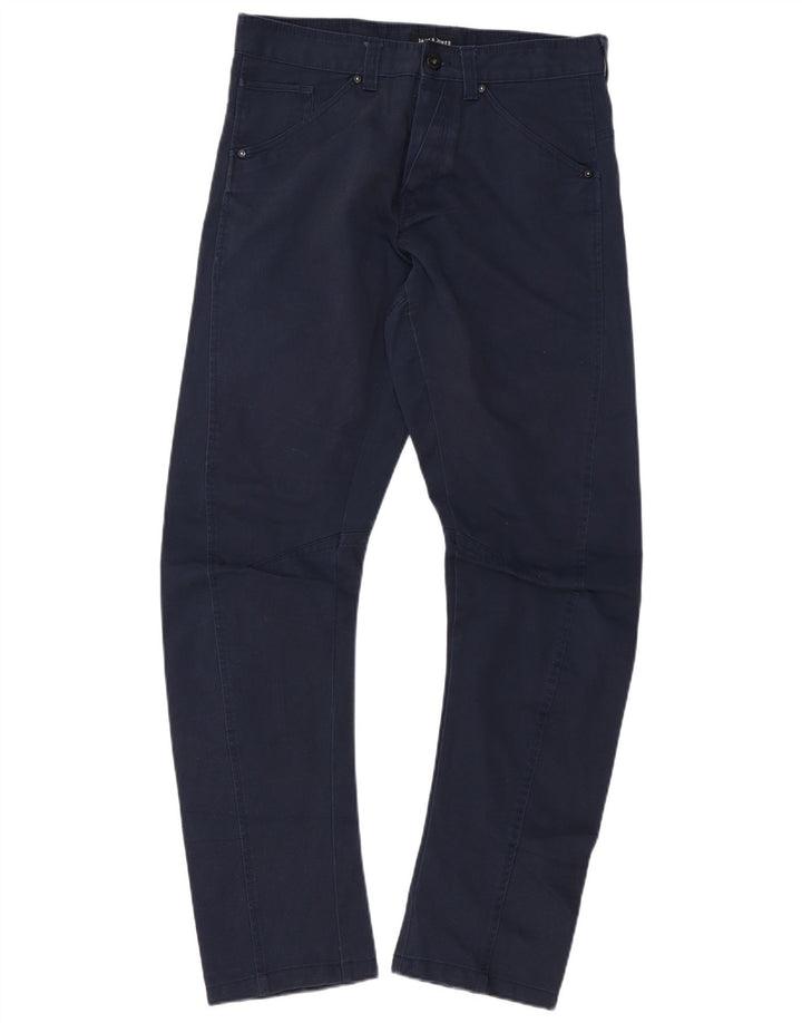 JACK & JONES Pantaloni casual drepti banane pentru bărbați W32 L32 bumbac bleumarin
