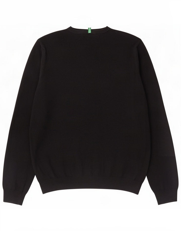 Pulover pentru bărbați cu gât roșu Benetton, mare, negru