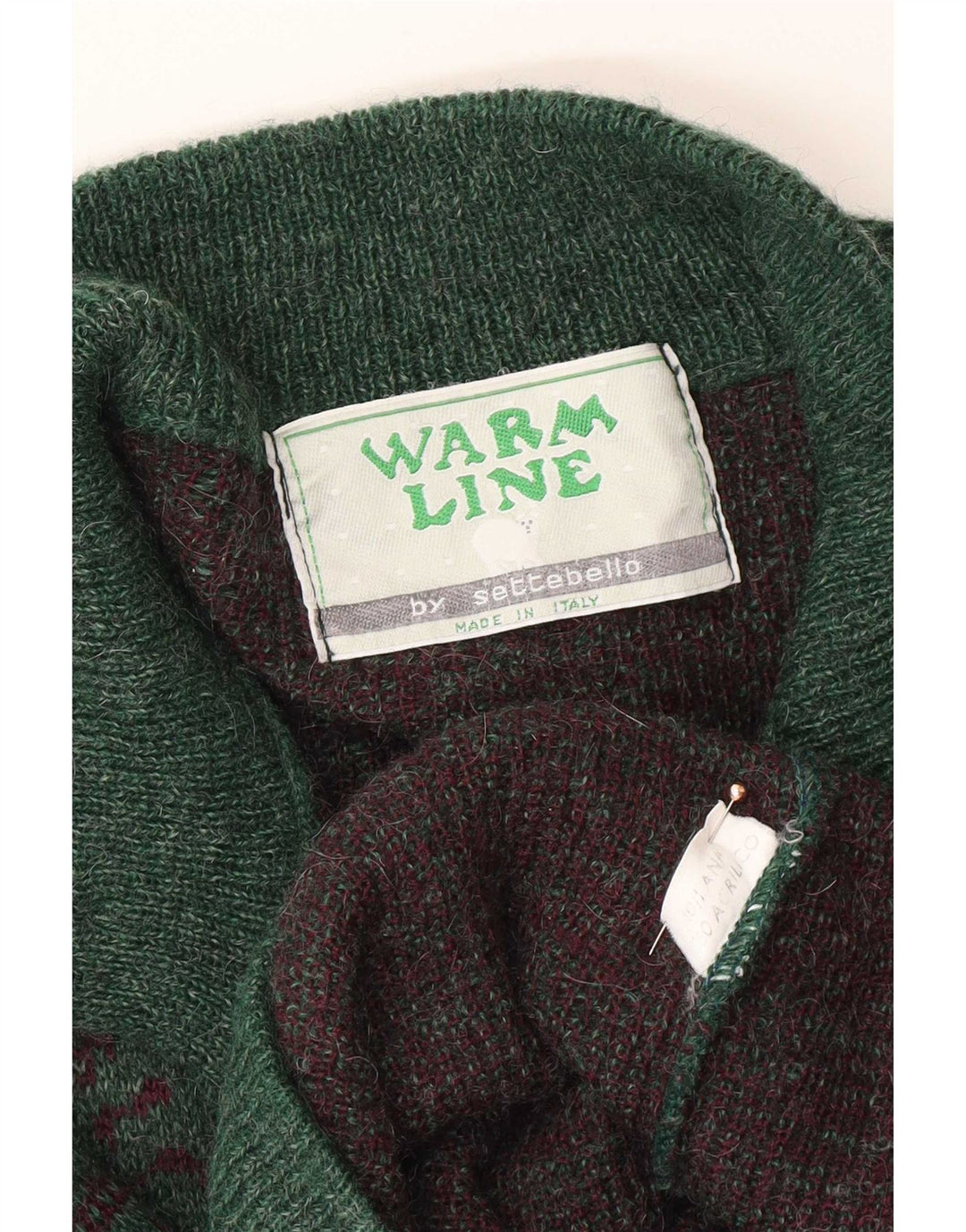 Pulover Cardigan Settebello pentru bărbați, lână cu carouri verzi mari