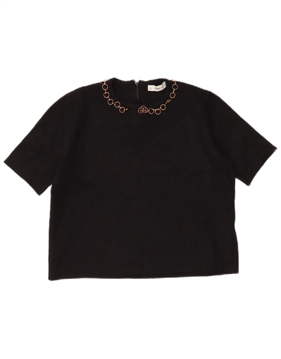 Bluză Crop Top Femei Zara UK 12 Medium Black Viscose