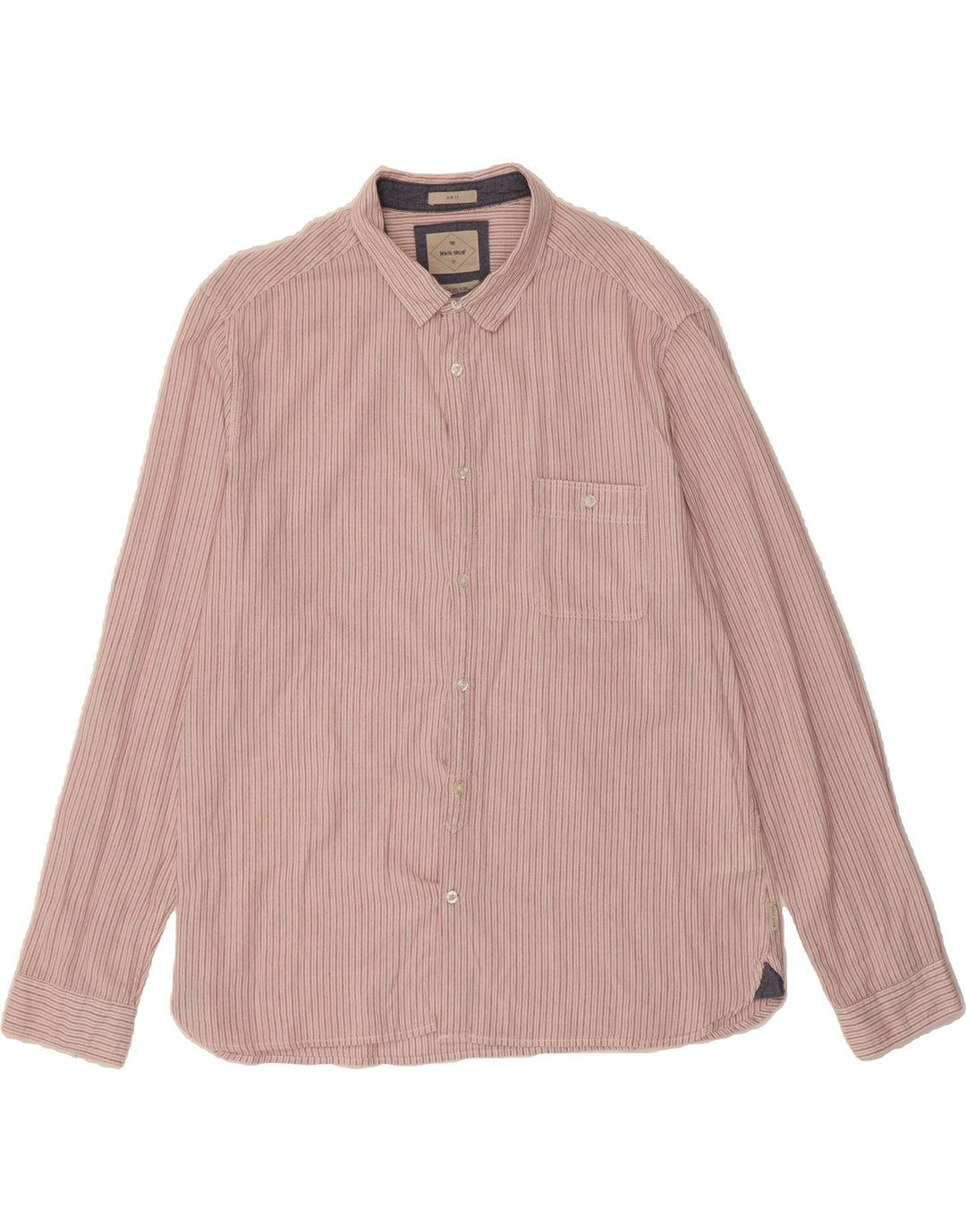 WHITE STUFF Mens Slim Fit Shirt 2XL Pink Striped Cotton Vintage White Stuff and Second-Hand White Stuff from Messina Hembry 
