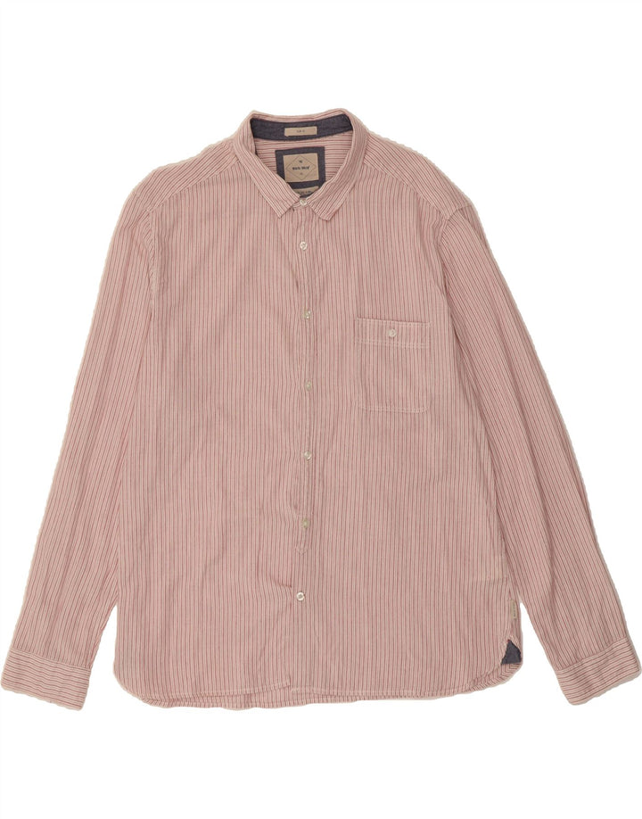 WHITE STUFF Mens Slim Fit Shirt 2XL Pink Striped Cotton Vintage White Stuff and Second-Hand White Stuff from Messina Hembry 