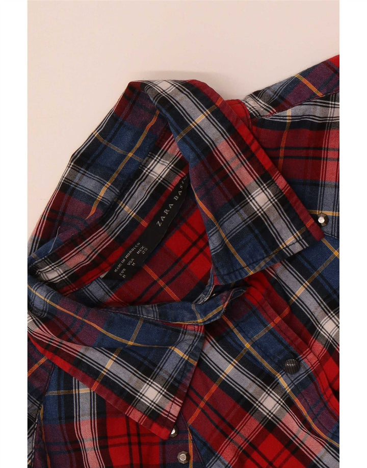 Cămașă de flanel pentru femei Zara UK 14 Medium Red Check