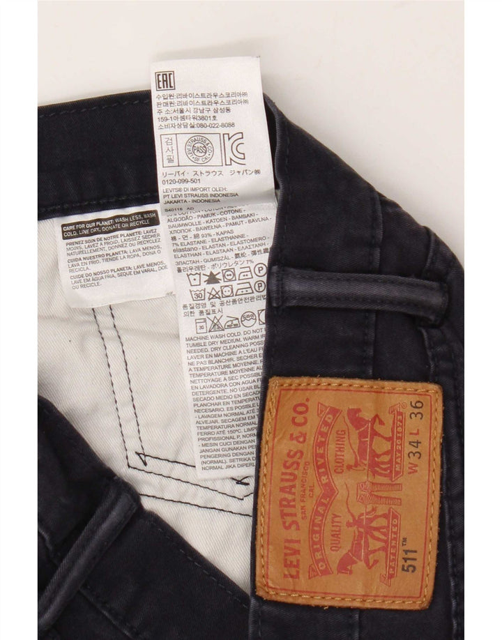 Blugi pentru bărbați Levi's 511 Slim W34 L33 Bumbac bleumarin