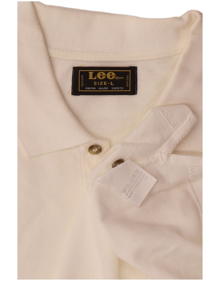 Tricou polo LEE pentru bărbați, mare, alb, din bumbac