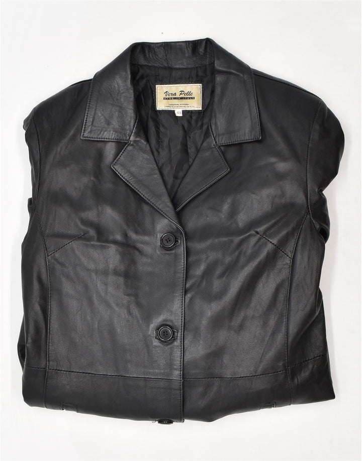 Palton din piele pentru femei VINTAGE IT 48 XL din piele neagră