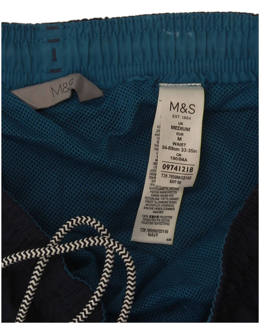 Pantaloni scurți de înot pentru bărbați Marks & Spencer, poliester mediu albastru bleumarin