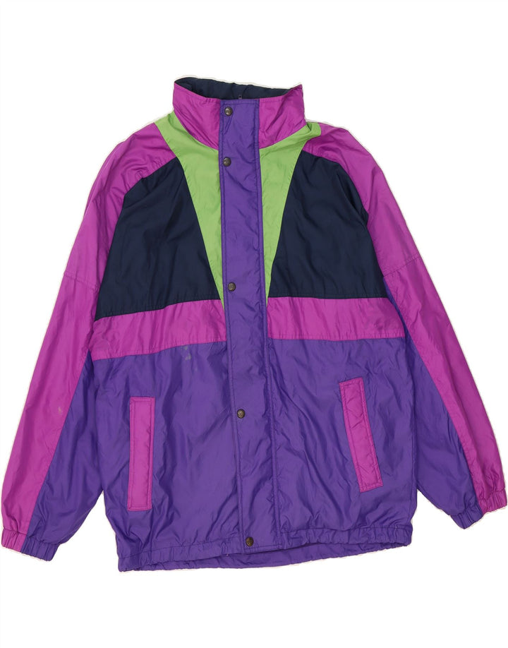 BRUGI Mens Loose Fit Rain Jacket UK 38 Medium Multicoloured Colourblock Vintage Brugi and Second-Hand Brugi from Messina Hembry 