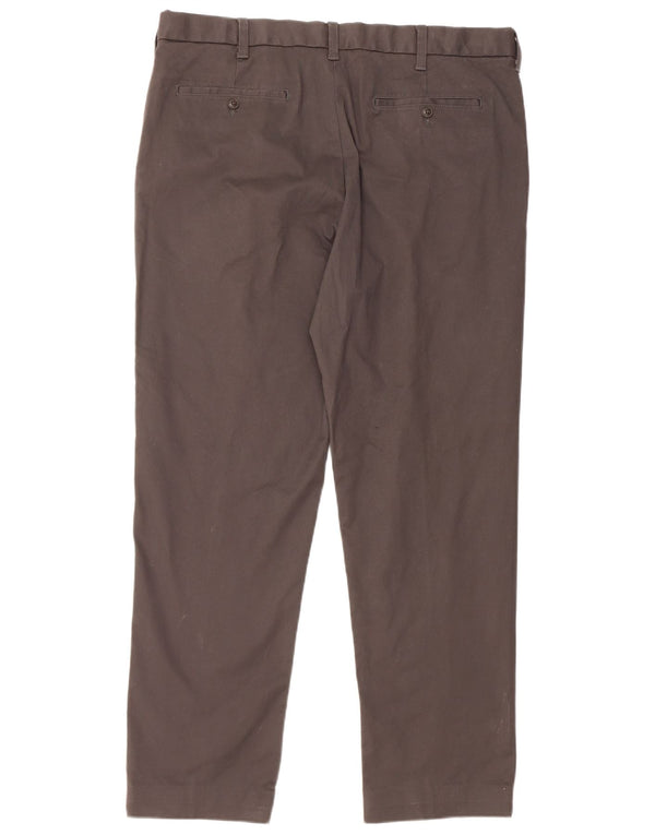 Marks & Spencer Mens Straight Chino Trousers W40 L31 Grey Cotton