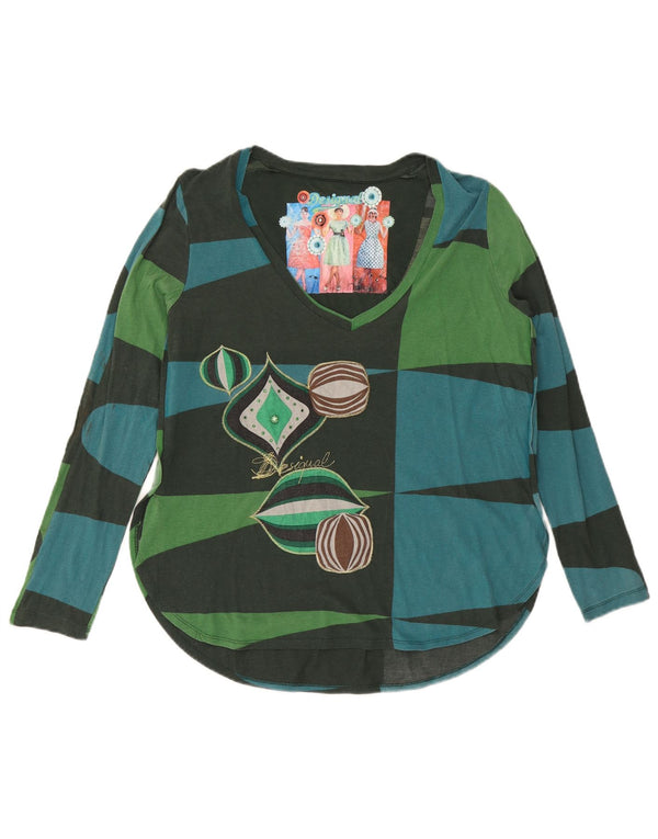 Top grafic pentru femei Desigual cu mânecă lungă UK 20 2XL Multicolor Geometric