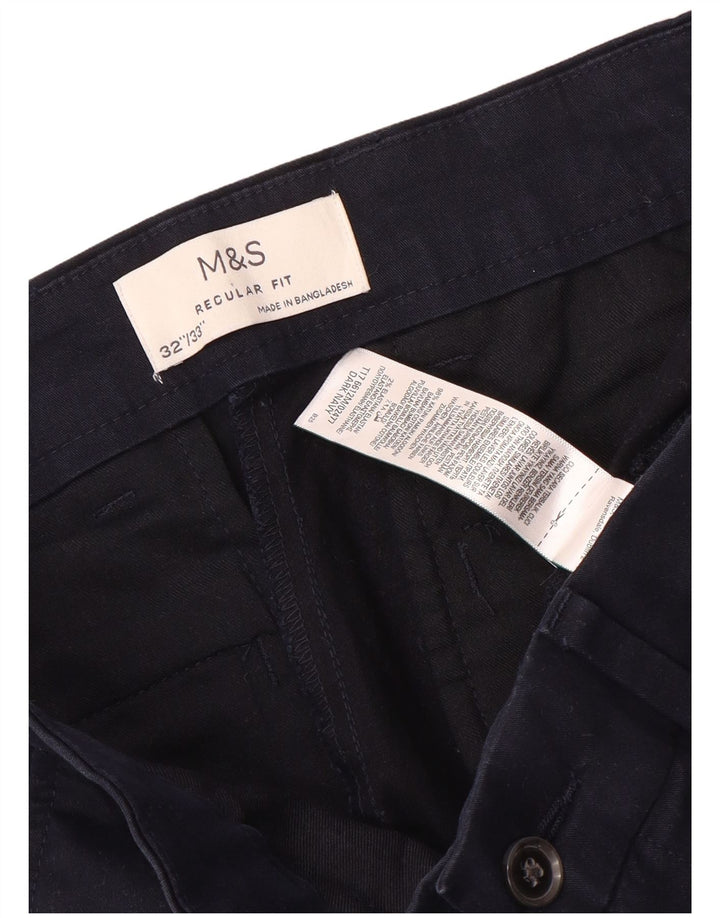 Pantaloni chino drepti pentru bărbați de la Marks & Spencer, L32 L33, bleumarin