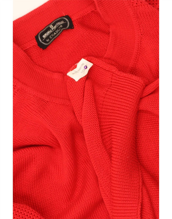 Cardigan Vintage pentru bărbați, bumbac roșu mare
