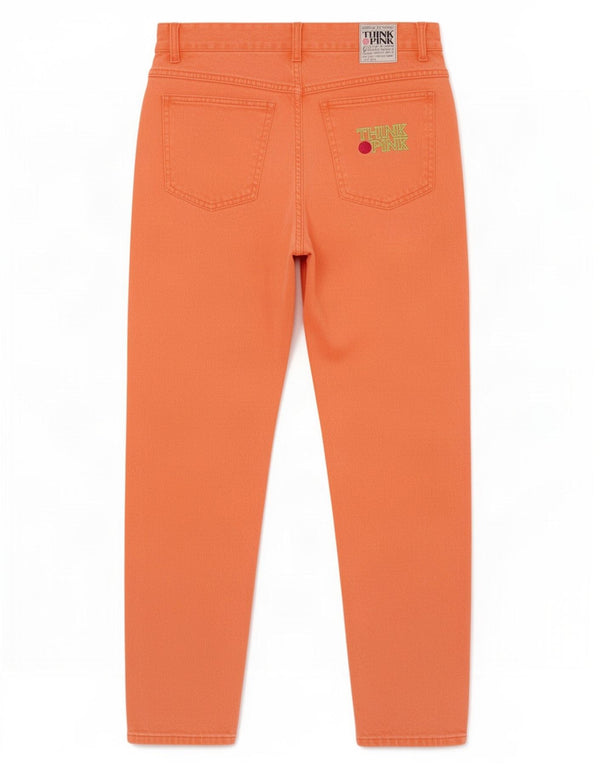 Think Pink Pantaloni casual pentru femei cu talie înaltă IT 44 Medium L28 L28 Portocaliu