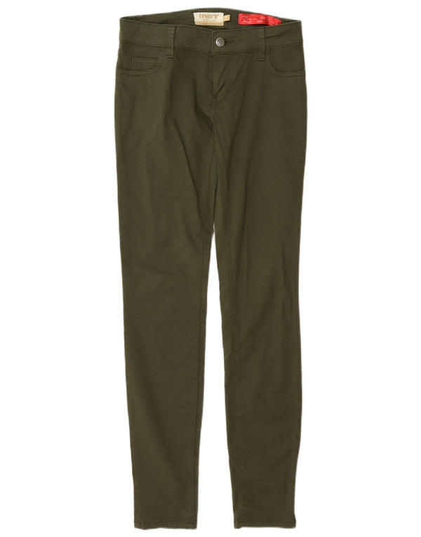 MET Pantaloni de damă Jessica Regular Skinny Casual W26 L30 Kaki Bumbac