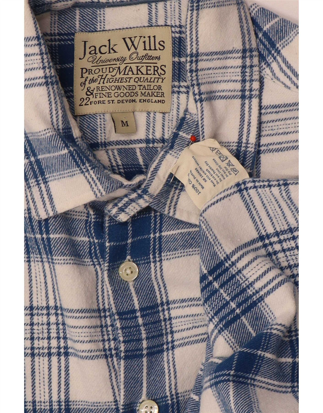 Cămașă de flanel pentru bărbați Jack Wills, bumbac cu carouri albastru mediu