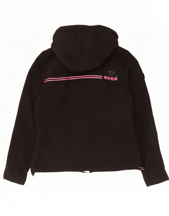 Jachetă de vânt cu glugă Superdry pentru femei UK 12 Medium Black