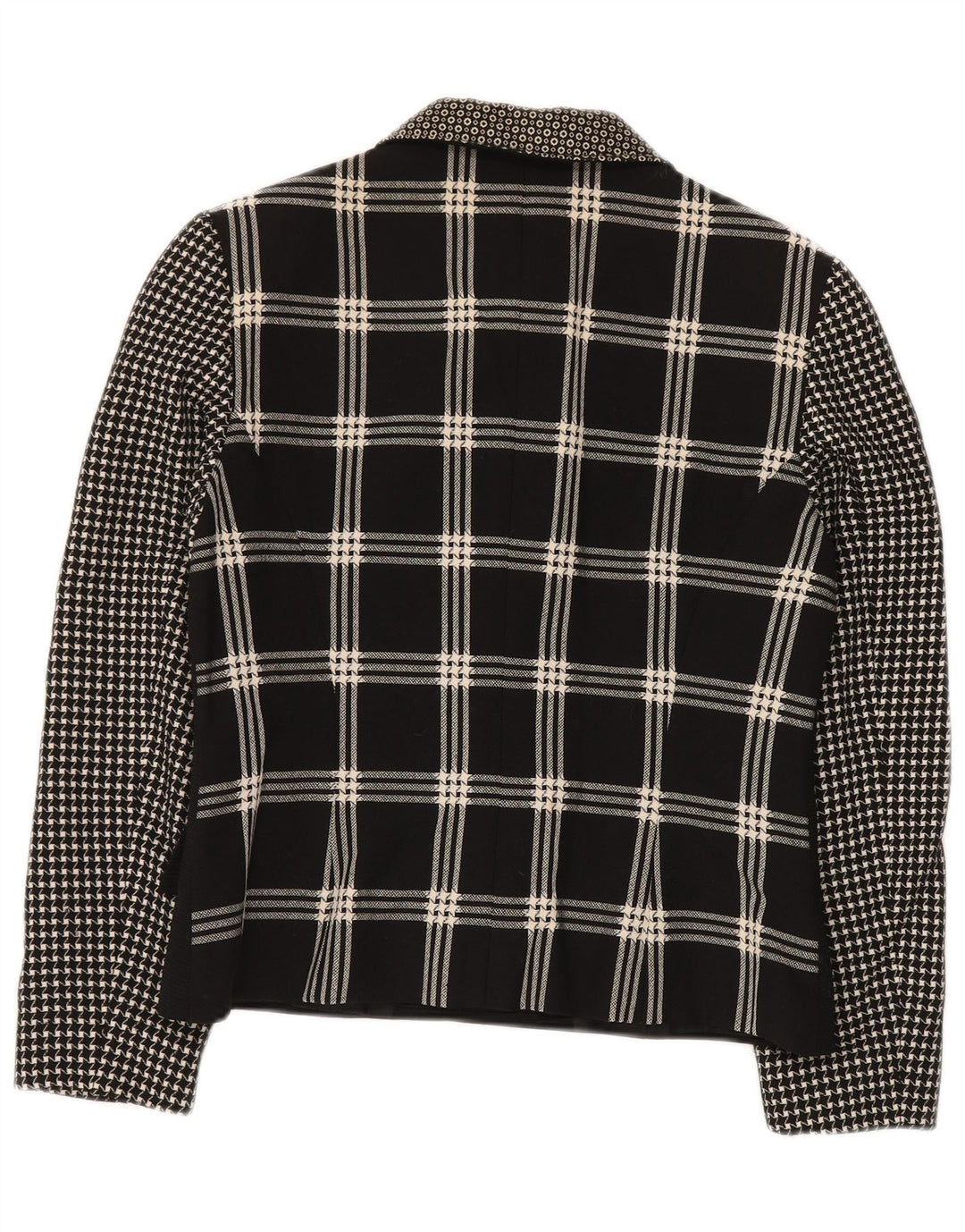 GENNY Jachetă Blazer pentru femei cu 6 nasturi UK 14 Medium Black Patchwork