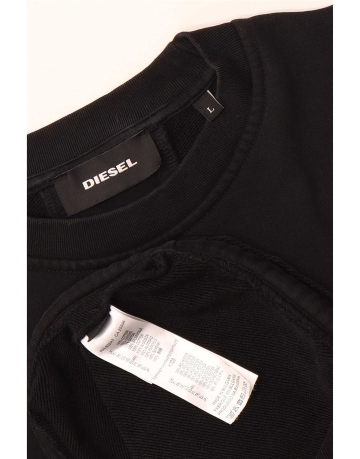 Pulover pentru bărbați Diesel Pulover mare bumbac cu dungi negre