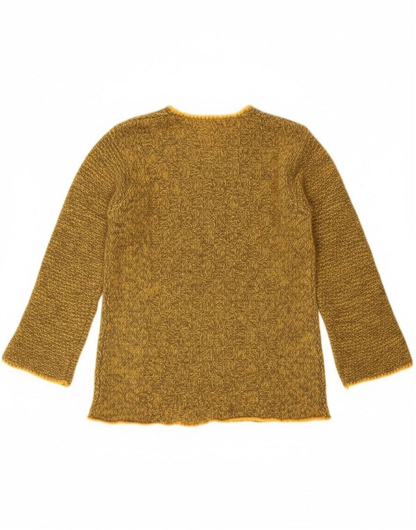 Pulover vintage pentru femei cu gât de barcă UK 10 mic galben pete