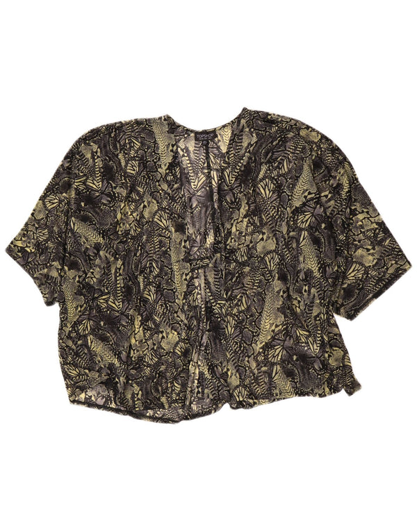 Topshop Womens See Through Cardigan Top UK 8 Small Multicolor