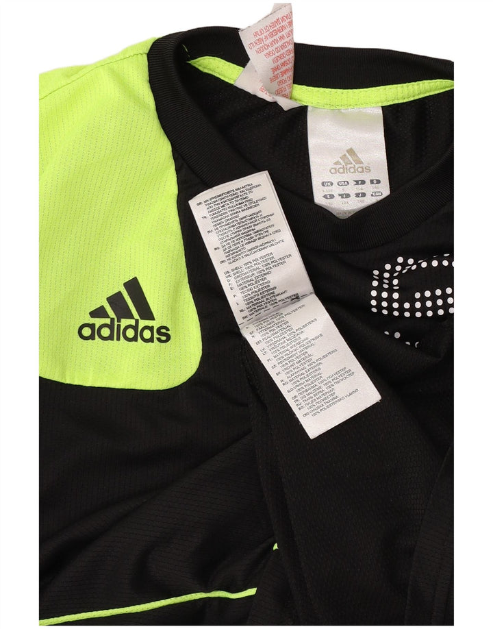 Tricou grafic Adidas pentru băieți Top 9-10 ani poliester negru color bloc