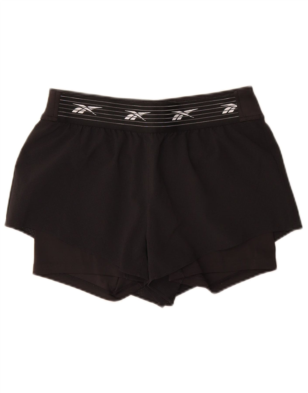 Pantaloni scurti sport grafic Reebok pentru femei UK 12/14 Poliester mediu negru