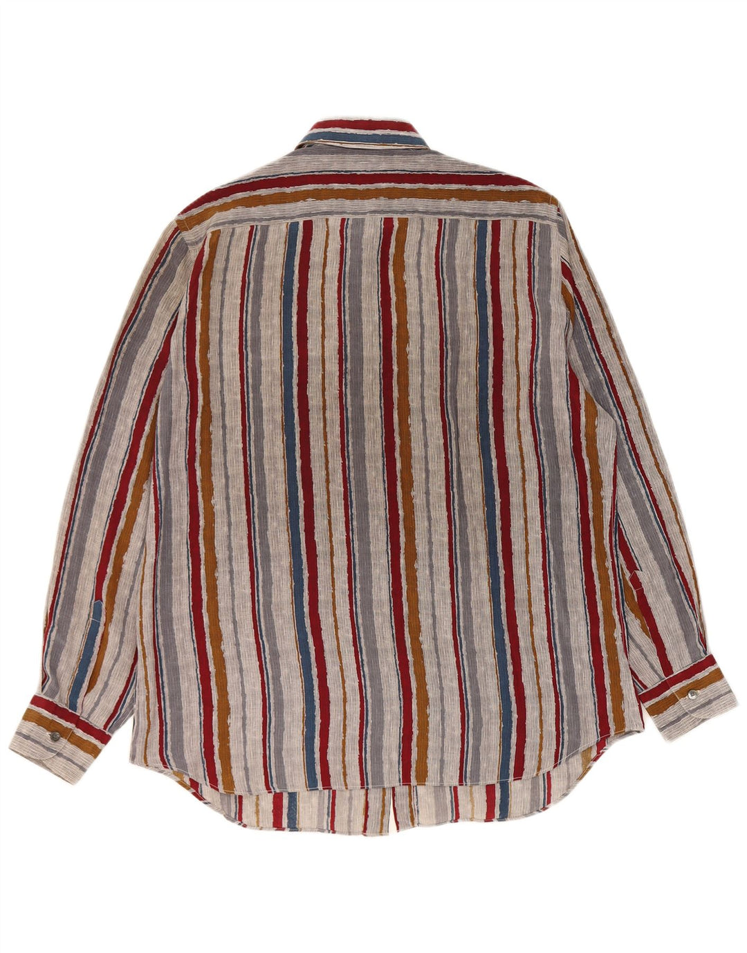 Cămașă Vintage pentru bărbați Mărimea 42 Mătase mare cu dungi multicolore