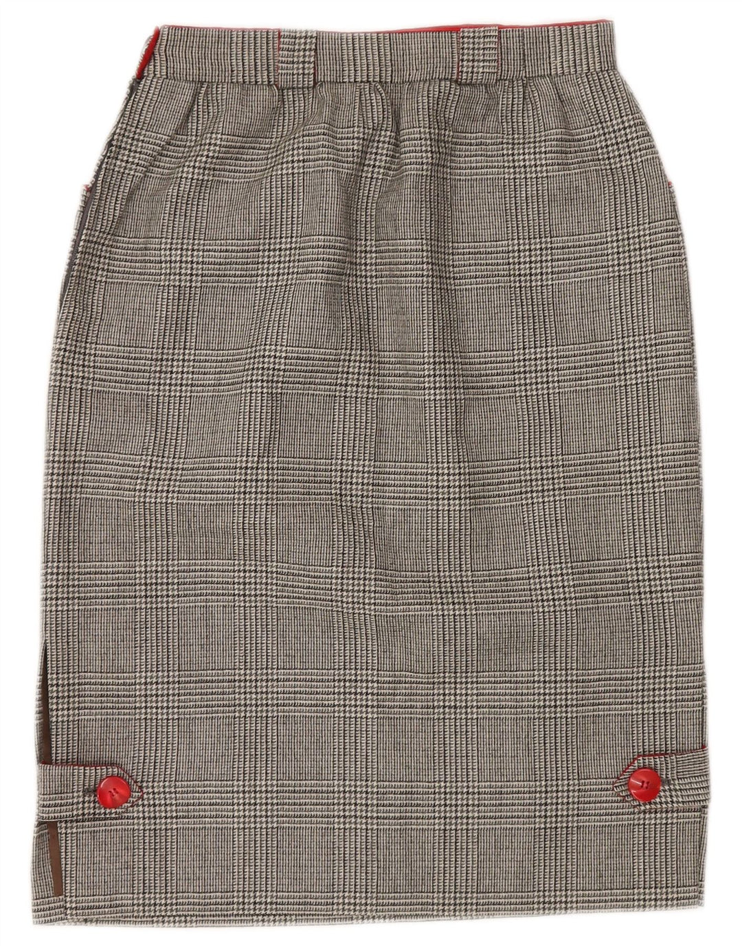 Fusta dreaptă pentru femei VINTAGE W26 mic gri Houndstooth