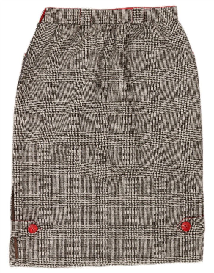 Fusta dreaptă pentru femei VINTAGE W26 mic gri Houndstooth