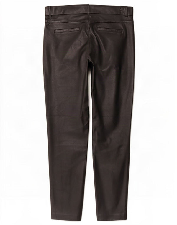 Zara Womens Skinny Faux Leather Trousers XL W32 L28 Black Polyester