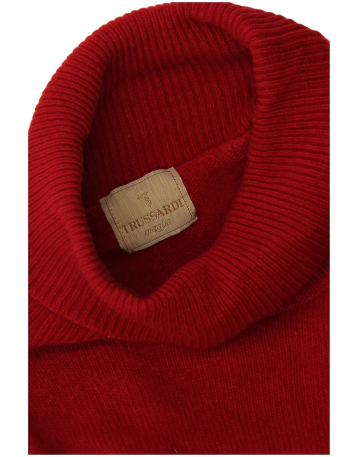 Pulover pentru femei Trussardi cu gât rulat, roșu mediu, UK 12