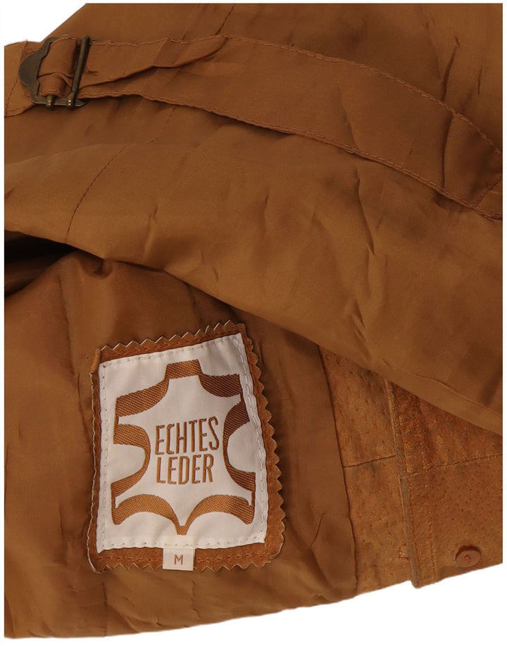 Vestă vintage bărbătească din piele intoarsa medie, bej