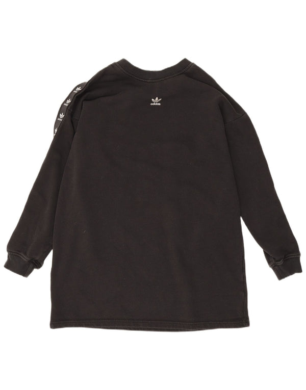 Pulover Adidas pentru femei cu paragate grafică, UK 12, bumbac mediu negru