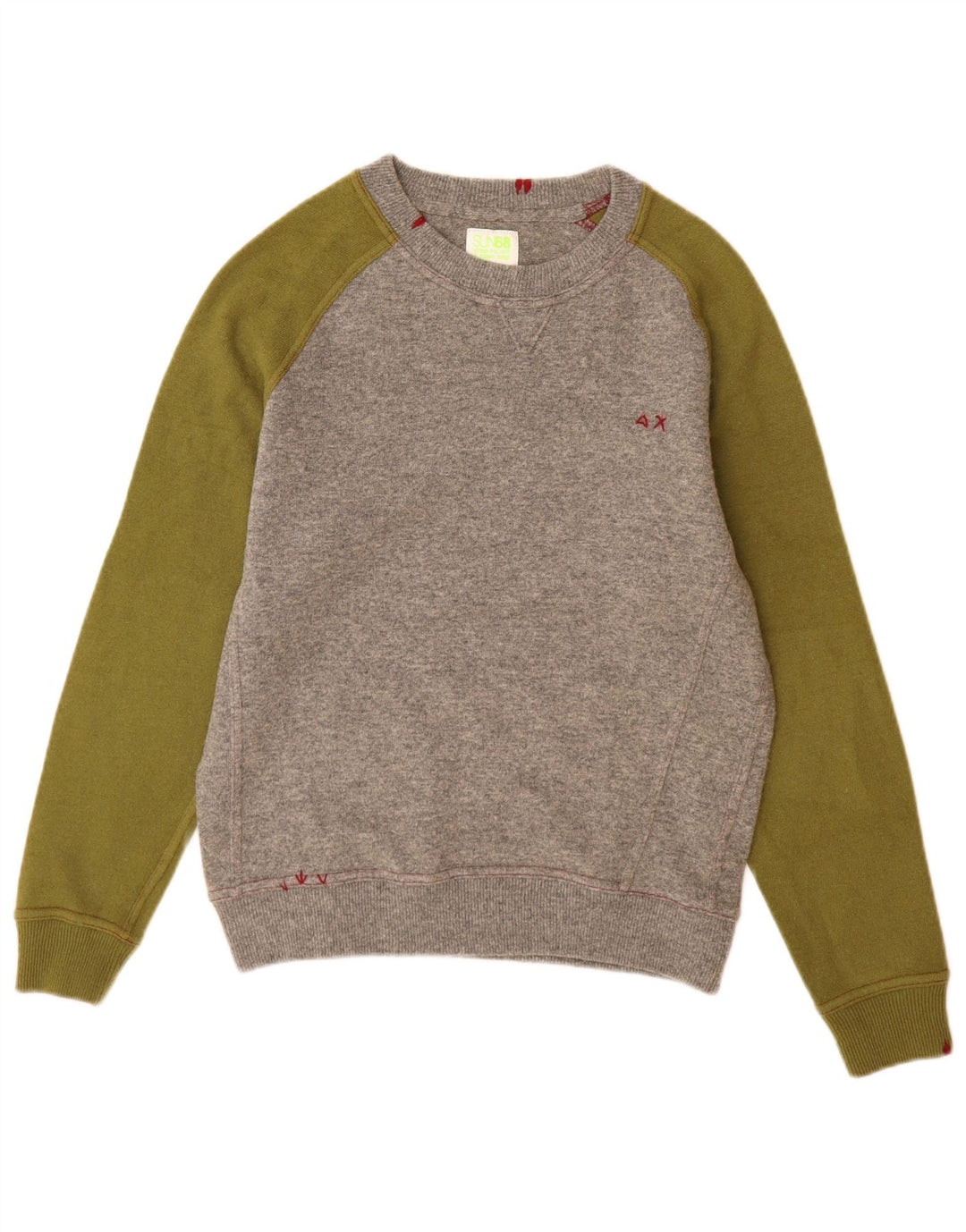 Sun68 Pulover cu gât de barcă pentru femei UK 14 Medium Gri Colorblock